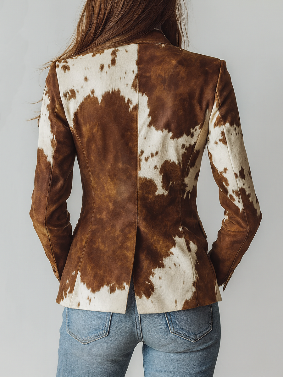 Alessia | Vintage Blazer with Cow Print Eco-Responsible