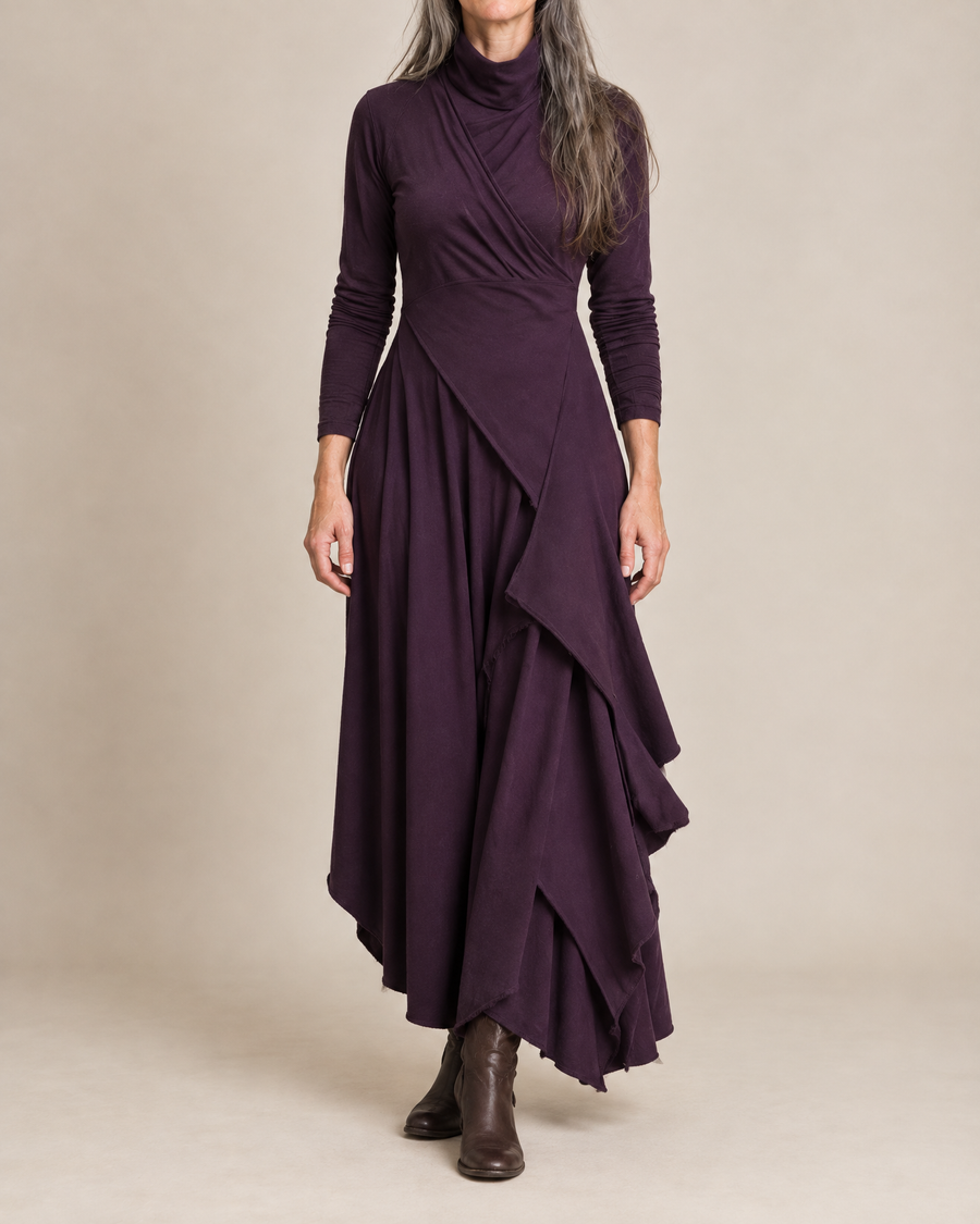 Sophie | Draped Turtleneck Maxi Dress