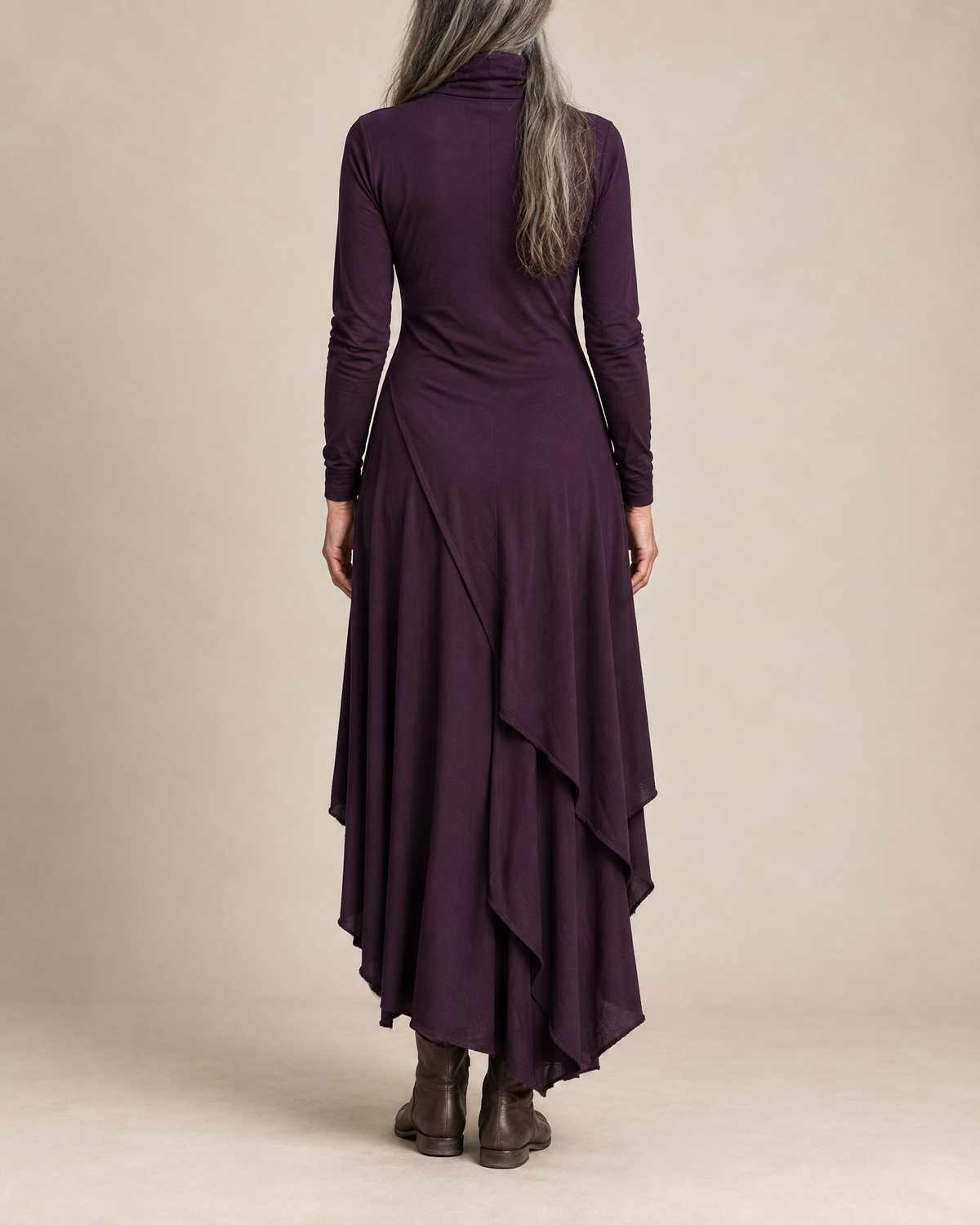 Sophie | Draped Turtleneck Maxi Dress
