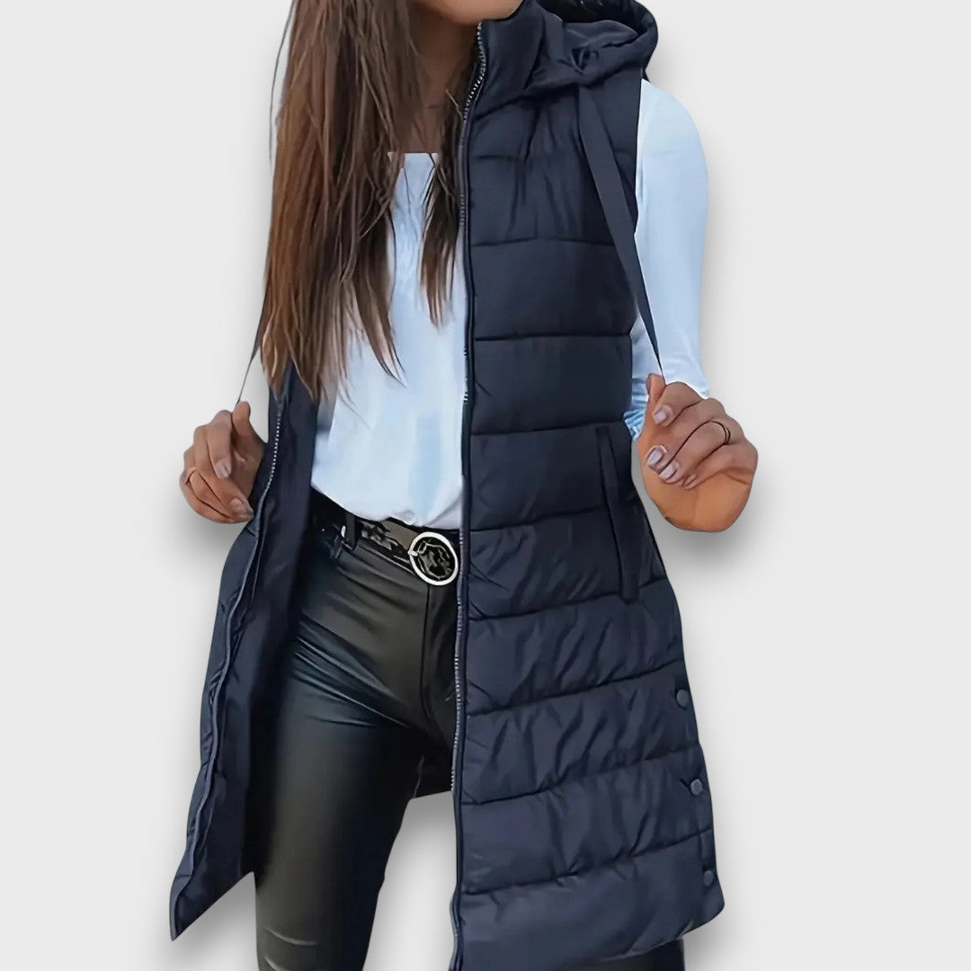 Kaira – Casual Hooded Padded Gilet without Sleeves