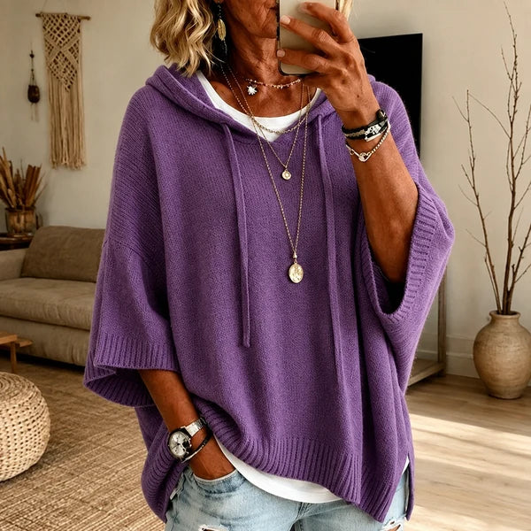 Maria | Charcoal Poncho Sweater