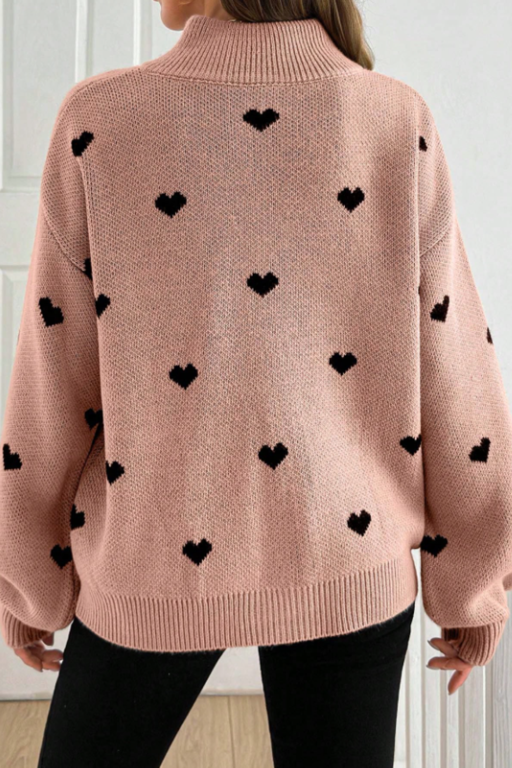 Vera | Heart Half-Zip Sweater
