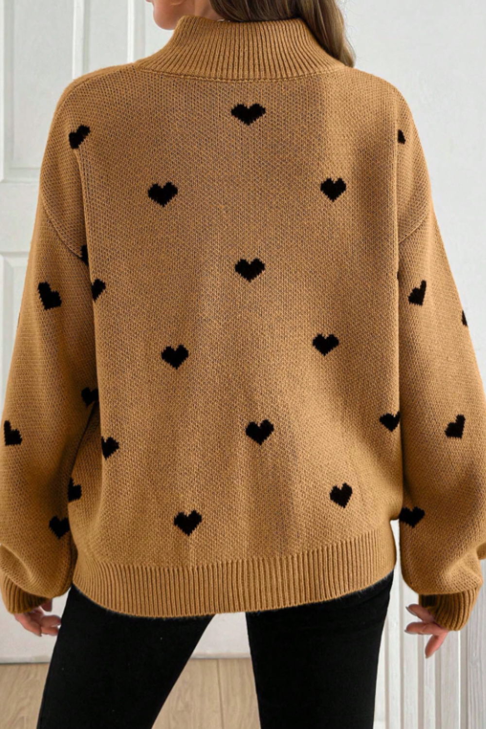 Vera | Heart Half-Zip Sweater