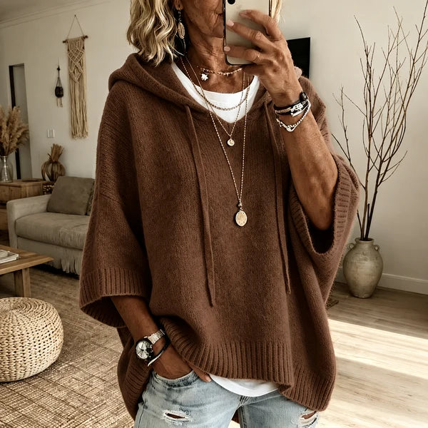 Maria | Charcoal Poncho Sweater