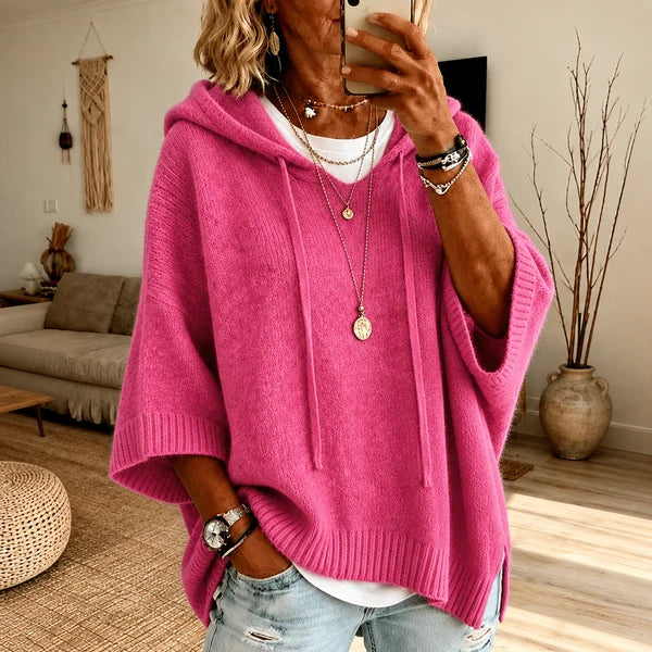 Maria | Charcoal Poncho Sweater