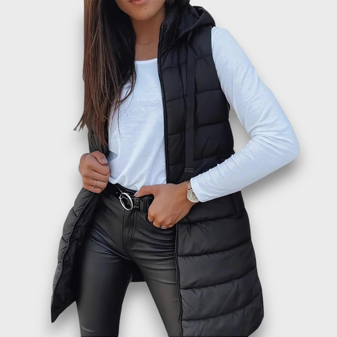 Kaira – Casual Hooded Padded Gilet without Sleeves