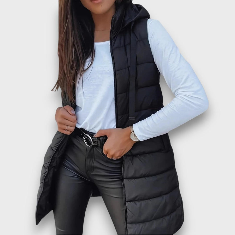 Kaira – Casual Hooded Padded Gilet without Sleeves