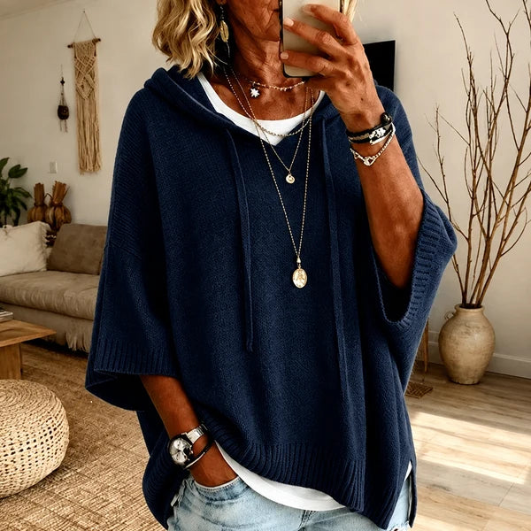Maria | Charcoal Poncho Sweater
