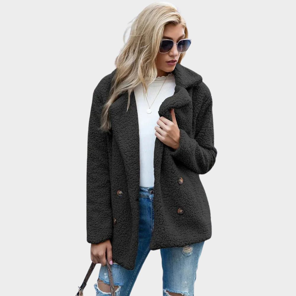 Delphine | Teddy Coat with Collar