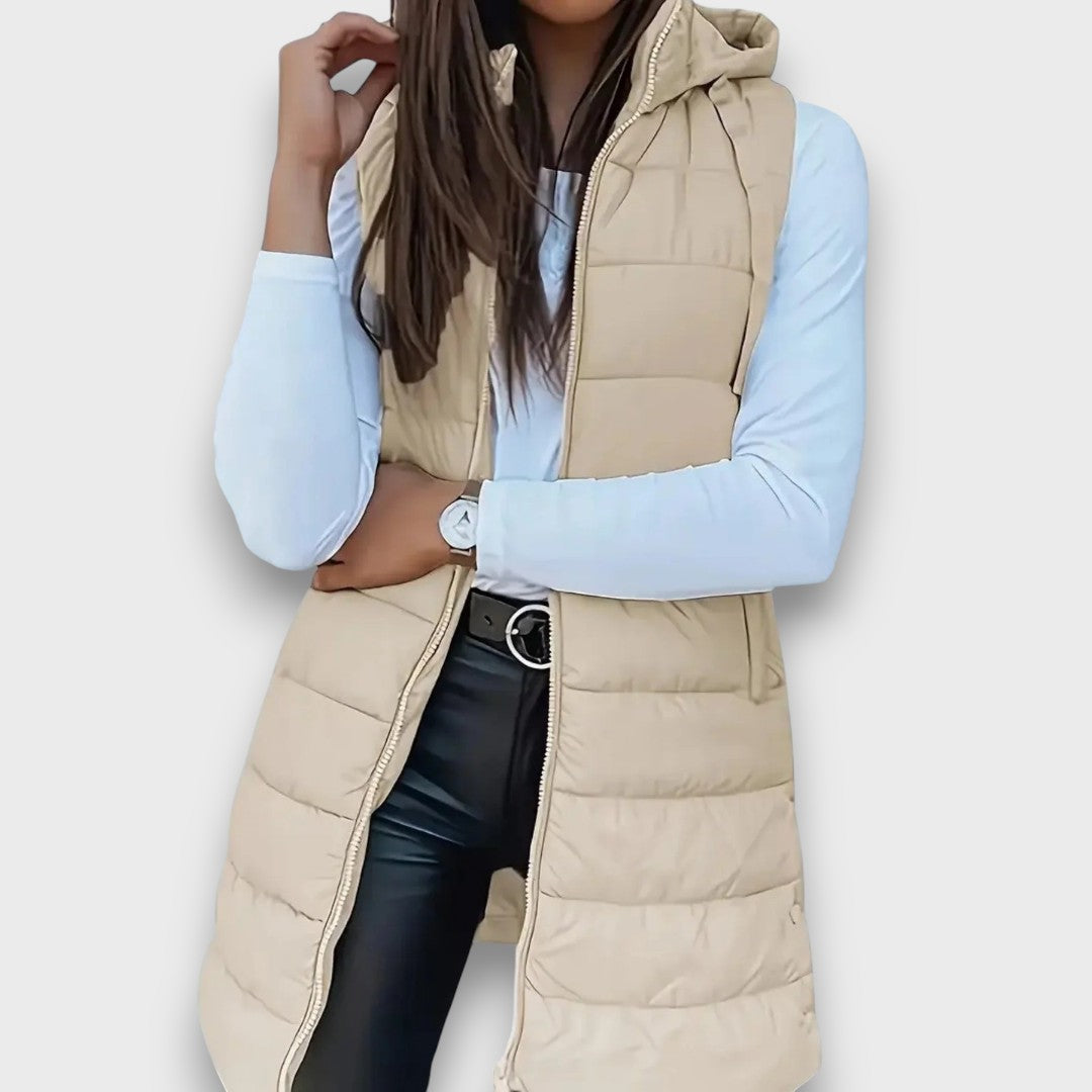Kaira – Casual Hooded Padded Gilet without Sleeves
