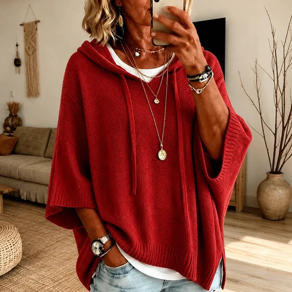 Maria | Charcoal Poncho Sweater