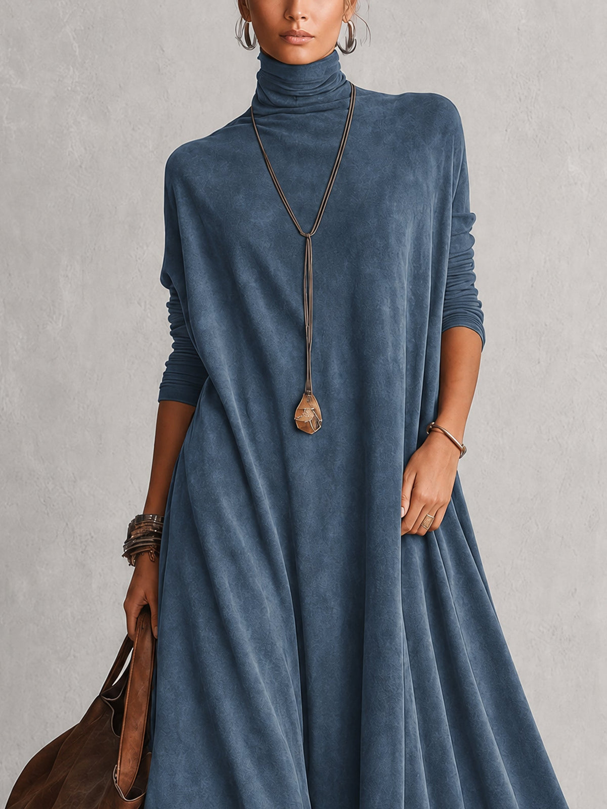 Milly | Lace-Hem Suede Maxi Dress