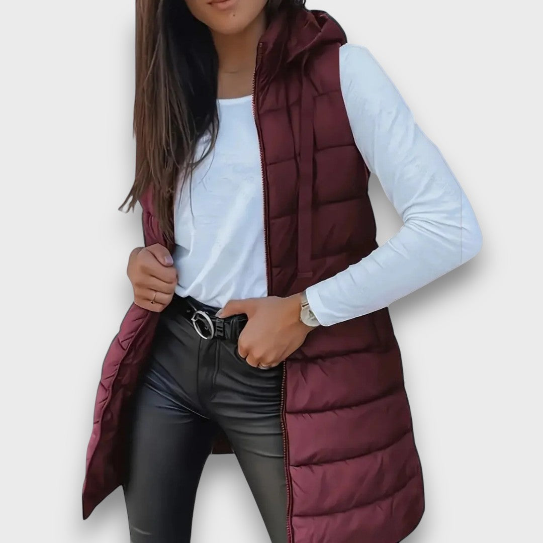 Kaira – Casual Hooded Padded Gilet without Sleeves