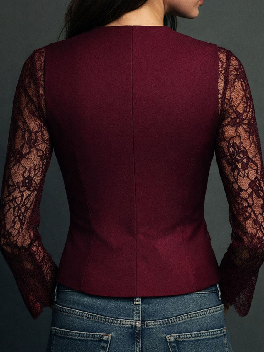 Simone™ | Elegant Sheer Sleeve Blazer
