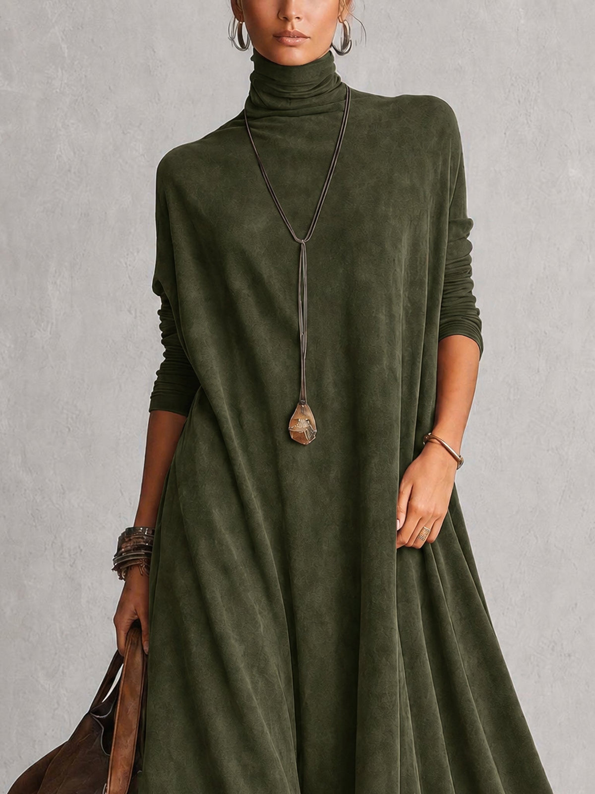 Milly | Lace-Hem Suede Maxi Dress