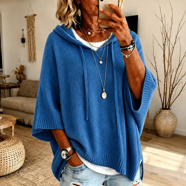 Maria | Charcoal Poncho Sweater