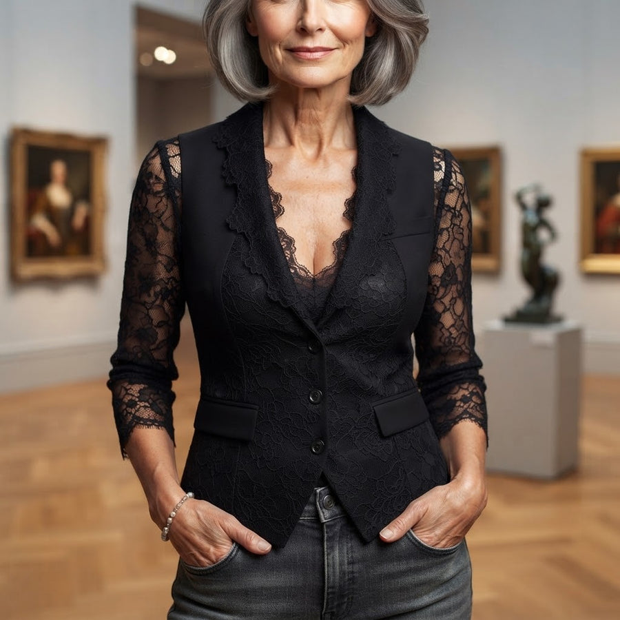 Simone™ | Elegant Sheer Sleeve Blazer