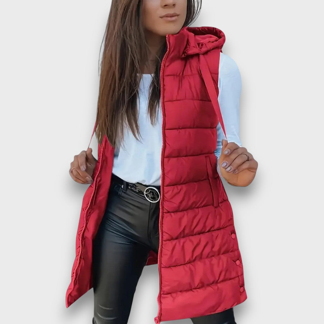 Kaira – Casual Hooded Padded Gilet without Sleeves