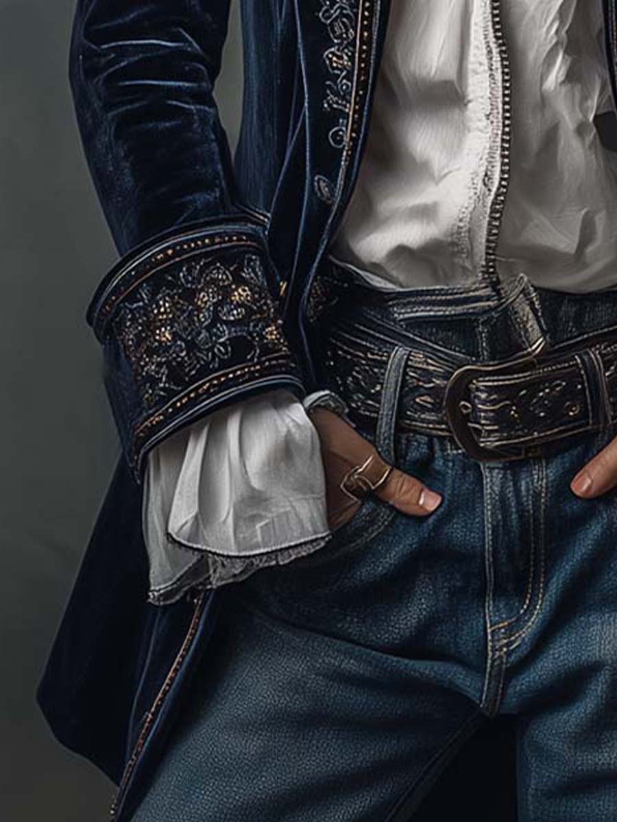 Chiara | Long Embroidered Vintage Jacket