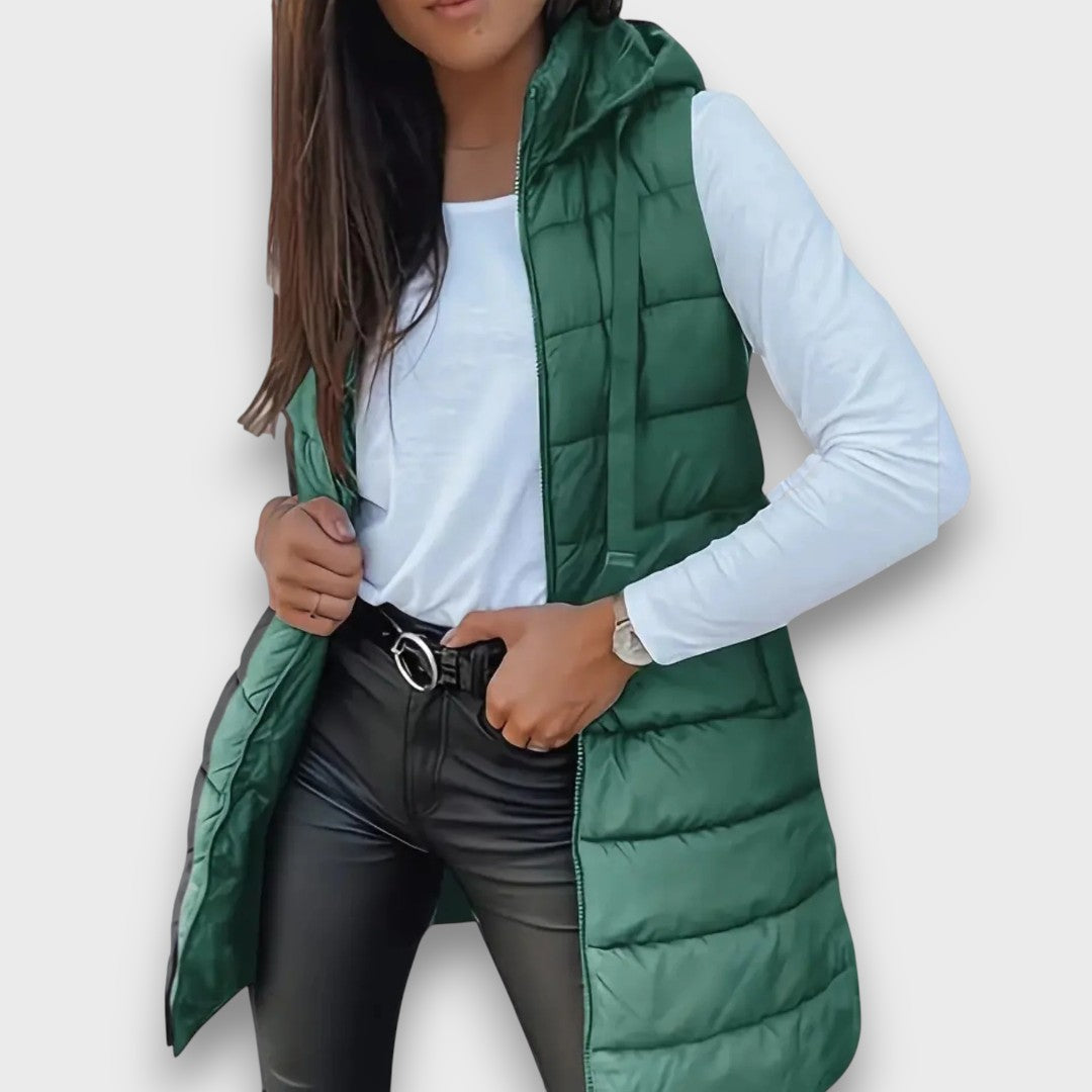 Kaira – Casual Hooded Padded Gilet without Sleeves