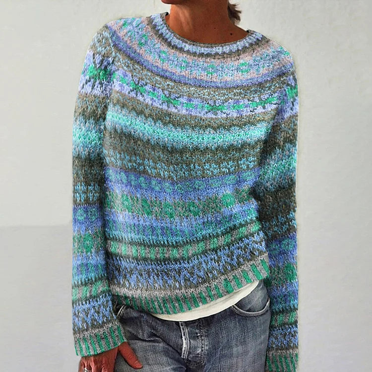 Ocean Multi Fair Isle Knit Sweater Margaret