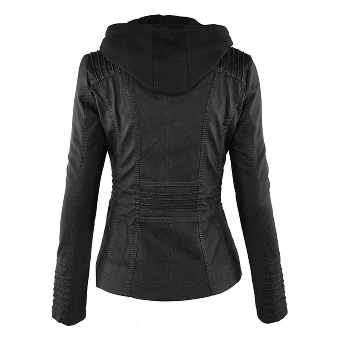 Grace™ | Elegant Hooded Moto Jacket