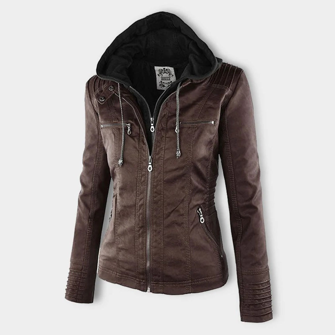 Grace™ | Elegant Hooded Moto Jacket