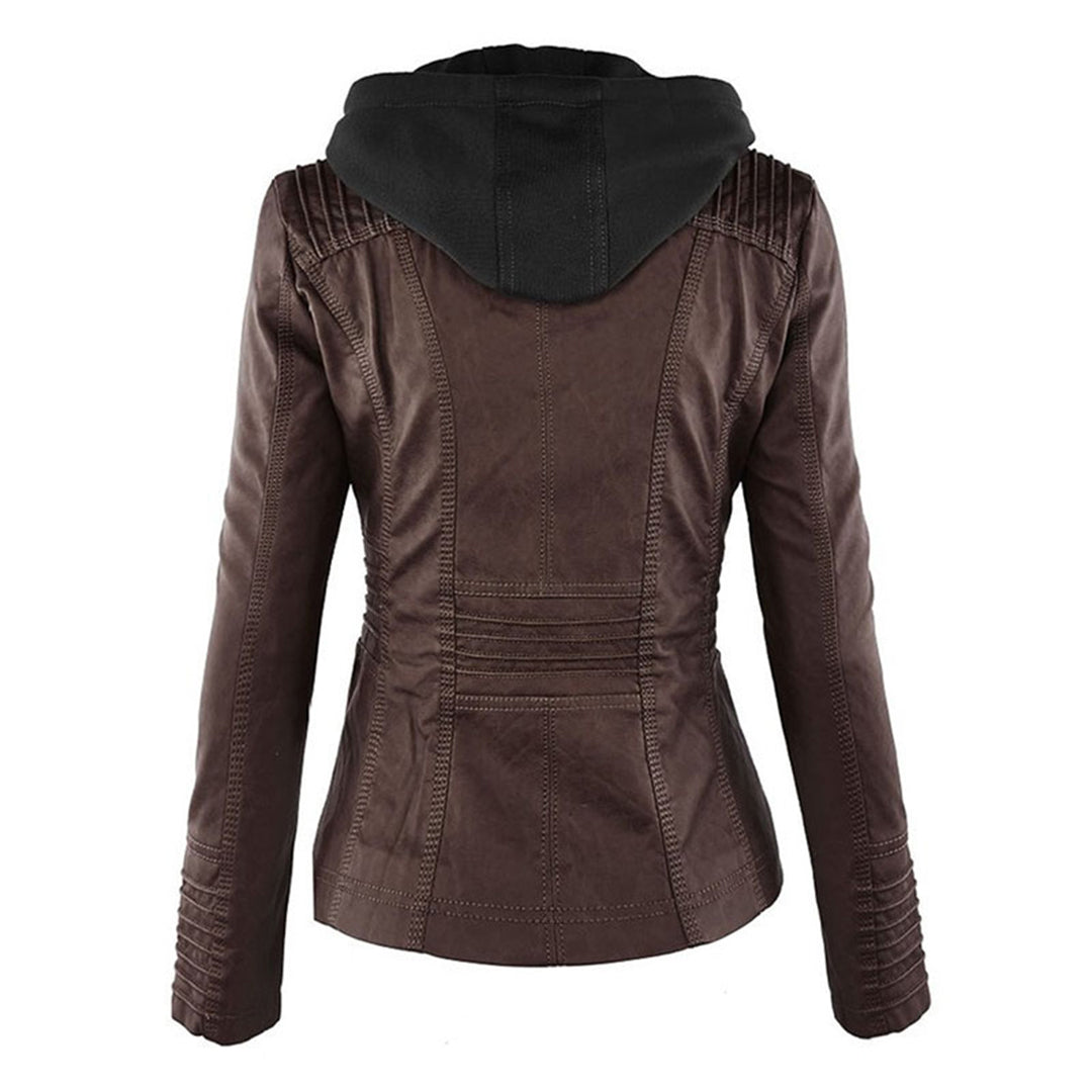 Grace™ | Elegant Hooded Moto Jacket