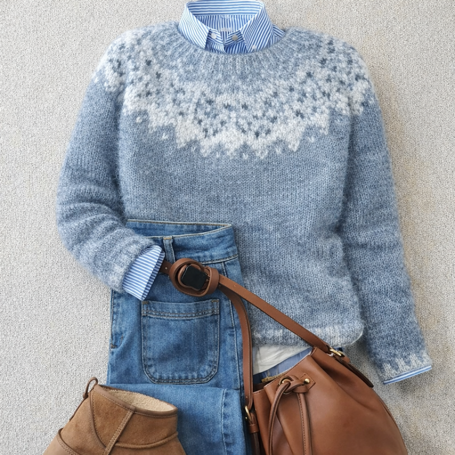 Snowflake Yoke Knit Sweater Dorothy