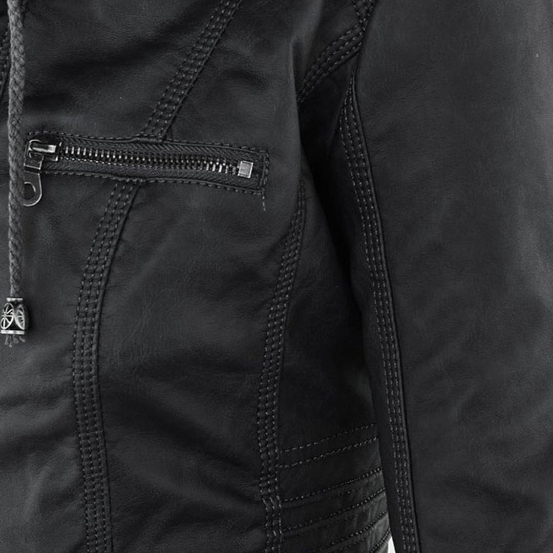 Grace™ | Elegant Hooded Moto Jacket