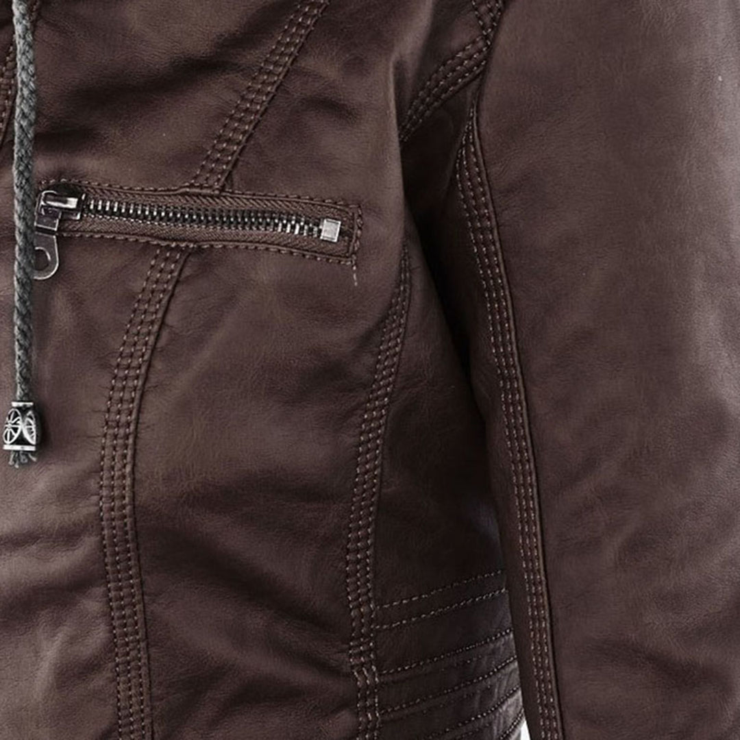 Grace™ | Elegant Hooded Moto Jacket