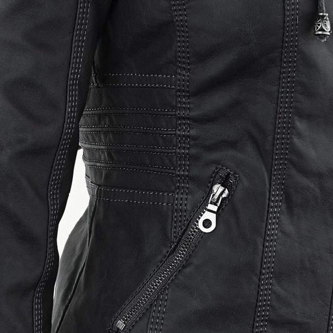 Grace™ | Elegant Hooded Moto Jacket