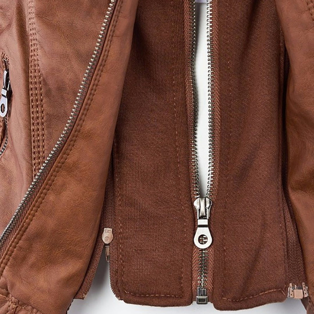Grace™ | Elegant Hooded Moto Jacket