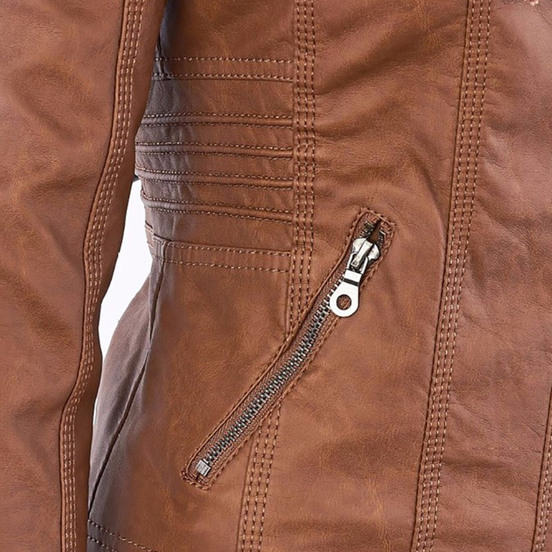 Grace™ | Elegant Hooded Moto Jacket