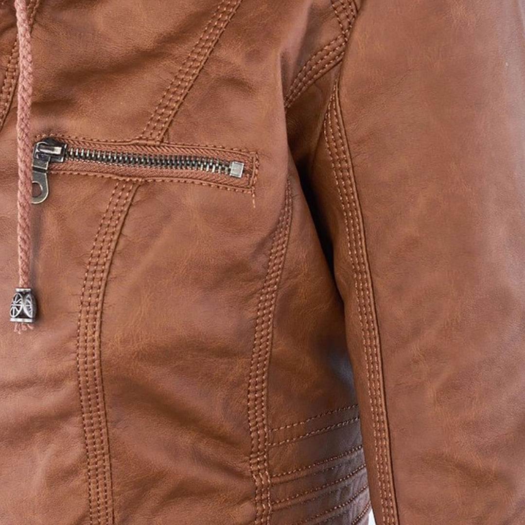 Grace™ | Elegant Hooded Moto Jacket