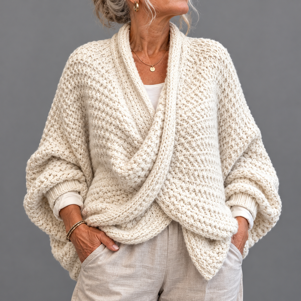 Sandra™ | Relaxed Wrap V-Neck Sweater
