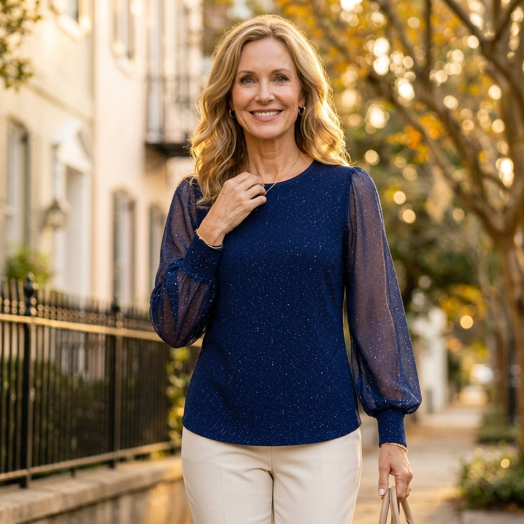 Evelyn | Elegant Shimmer Blouse