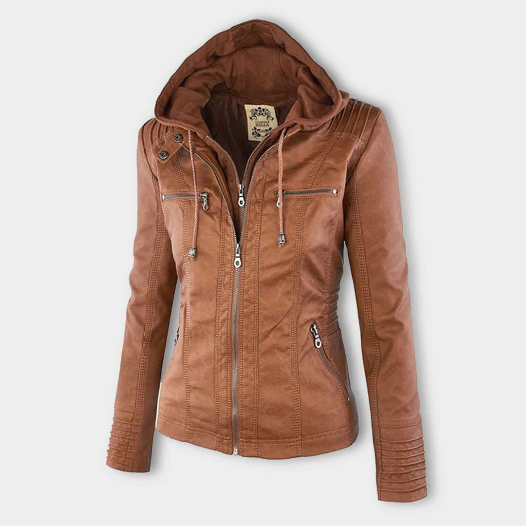 Grace™ | Elegant Hooded Moto Jacket