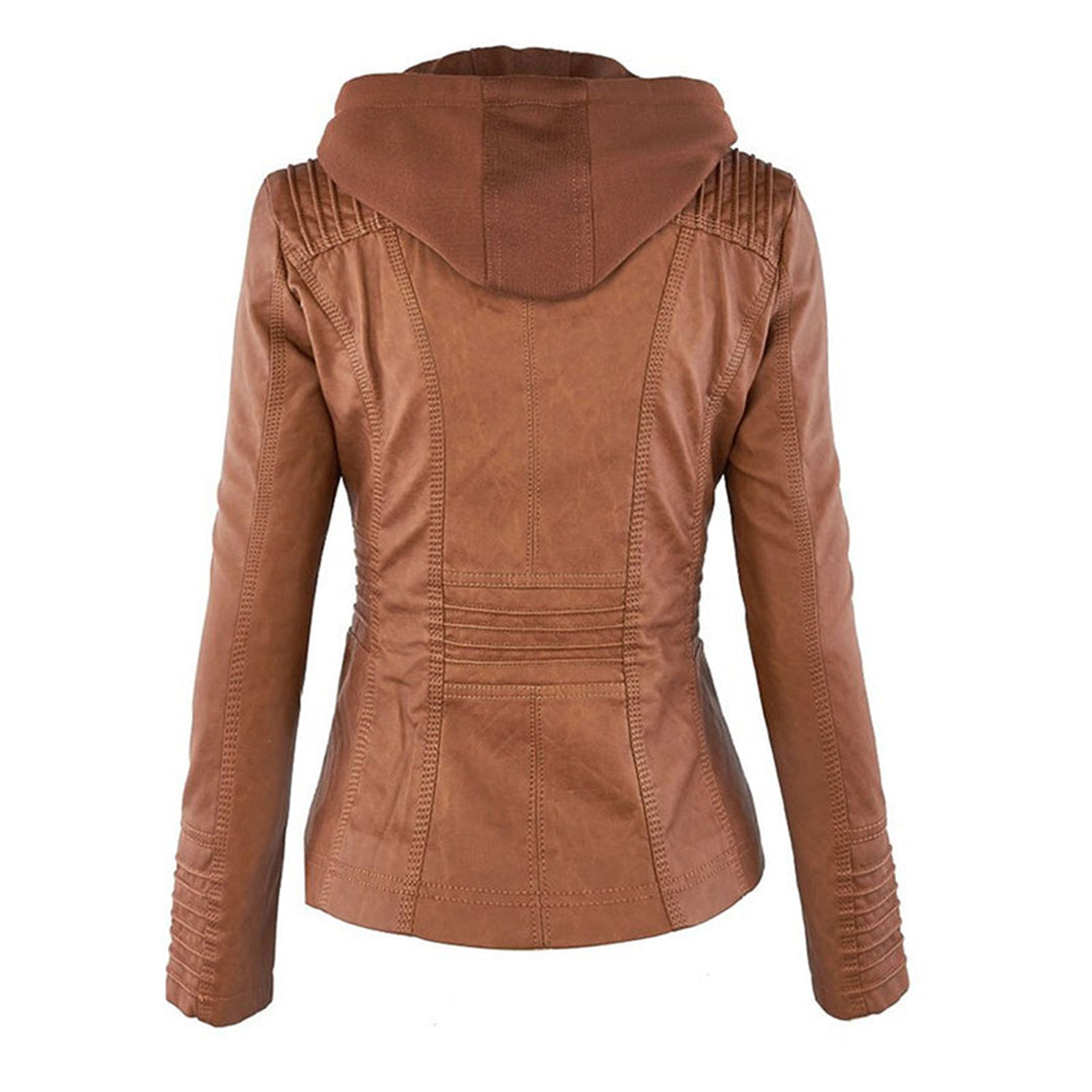 Grace™ | Elegant Hooded Moto Jacket