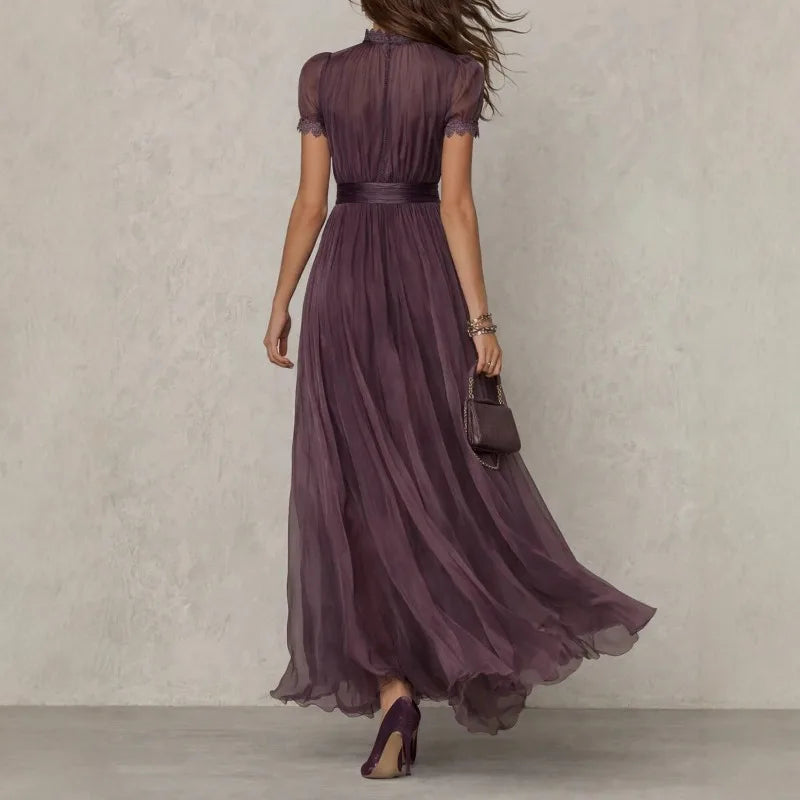 Winifred | Floral midi dress with V-neck and tie waist