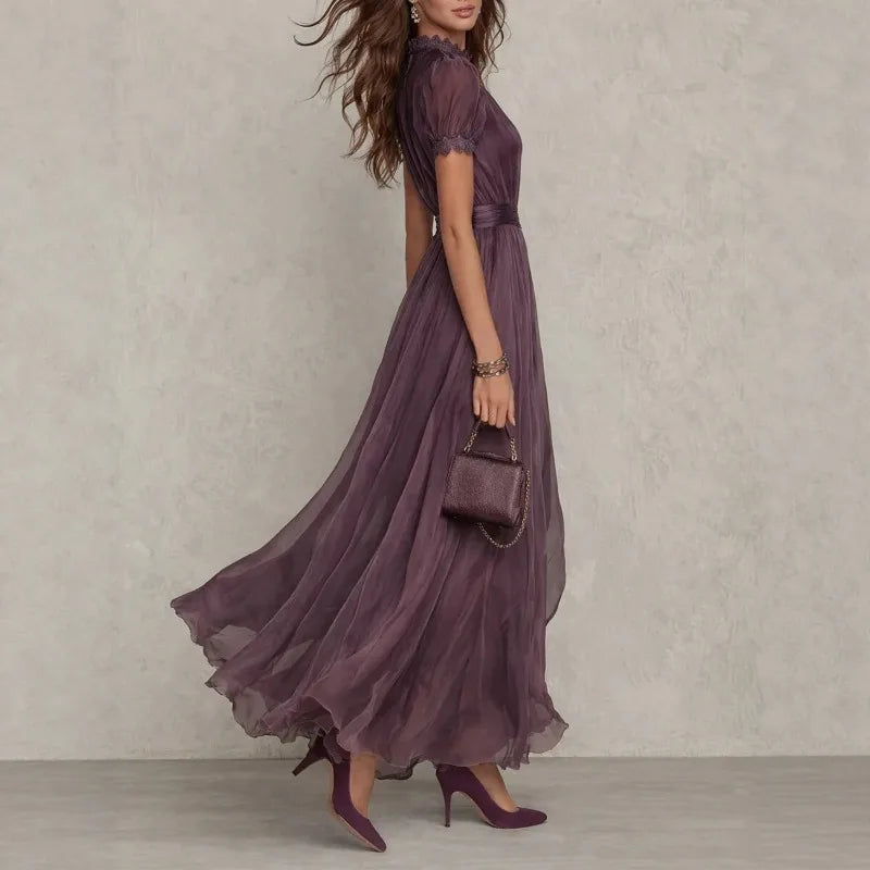 Winifred | Floral midi dress with V-neck and tie waist