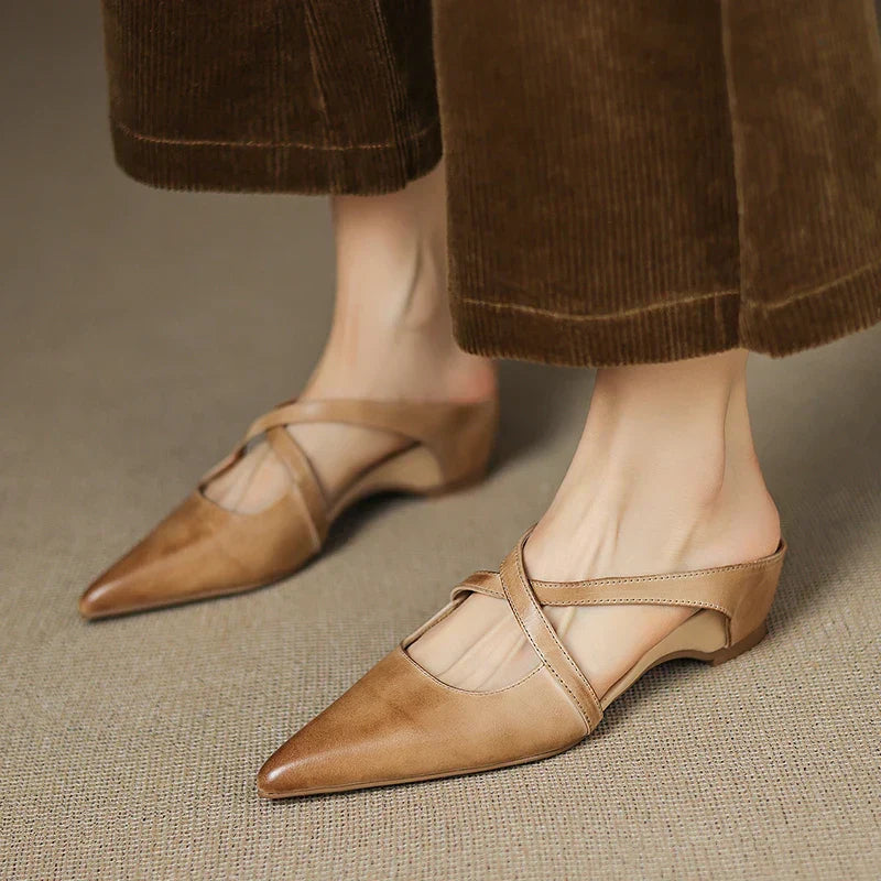 Mestelle Genuine Leather Mules