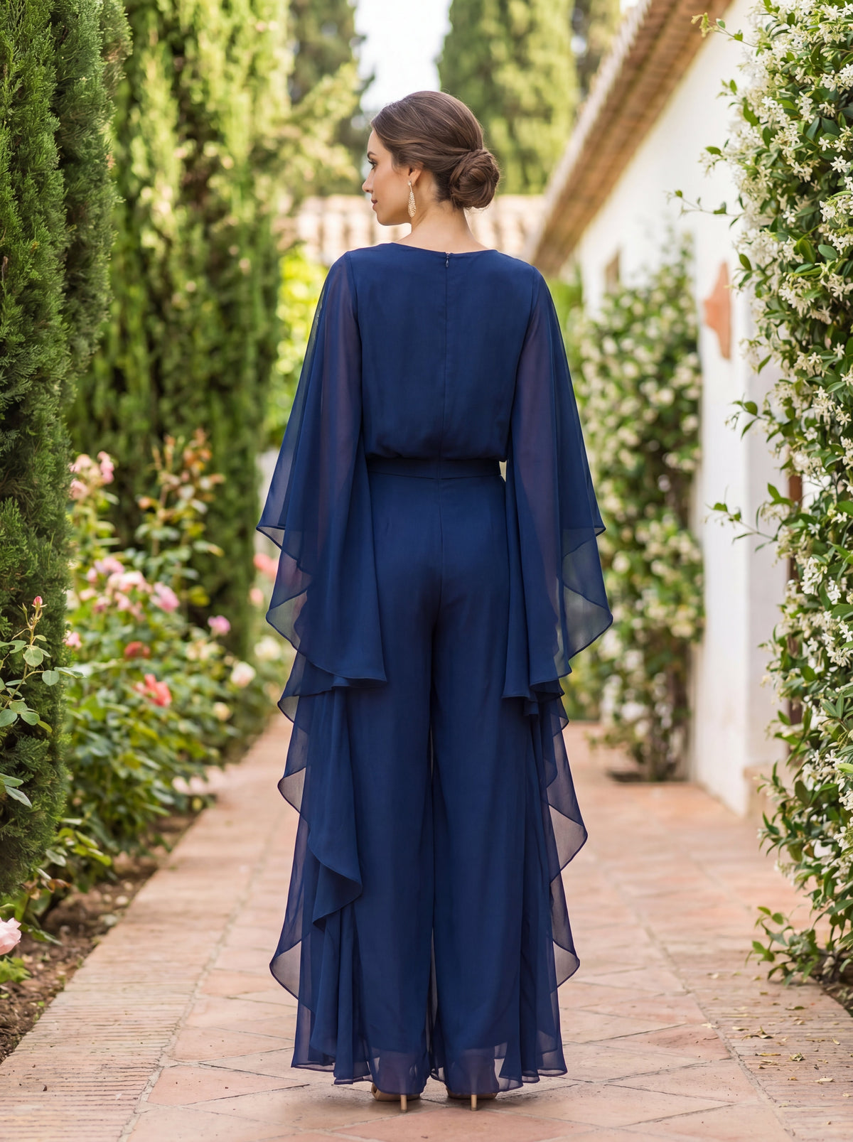 Eleanor | Elegant Cape Sleeve Two-Piece Set