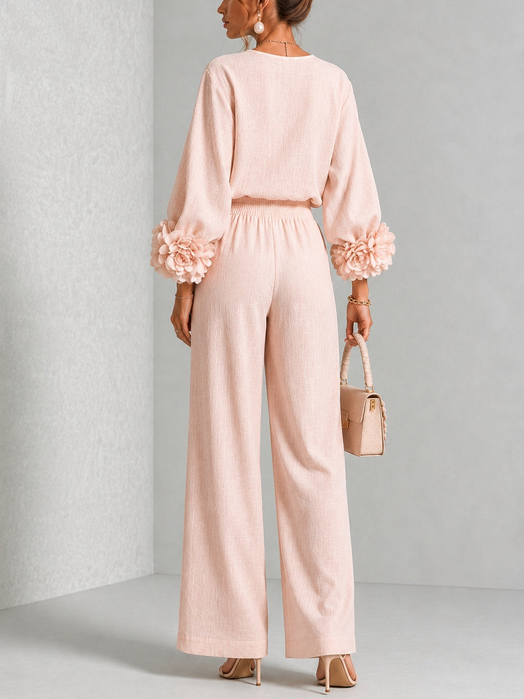Marley | Elegant Floral Cuff Two-Piece Set