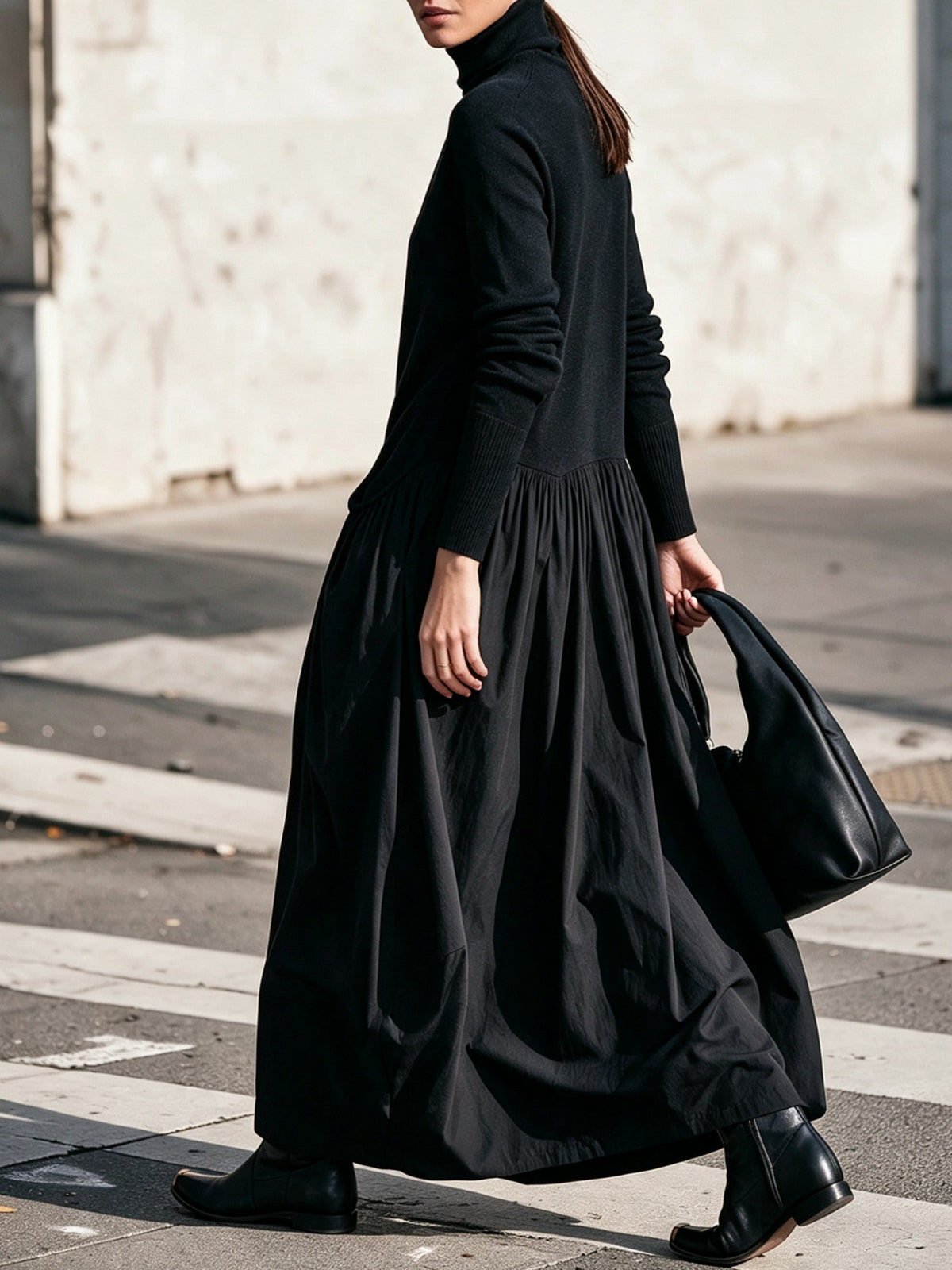 Loretta™ | Oversized High-Neck Maxi Dress