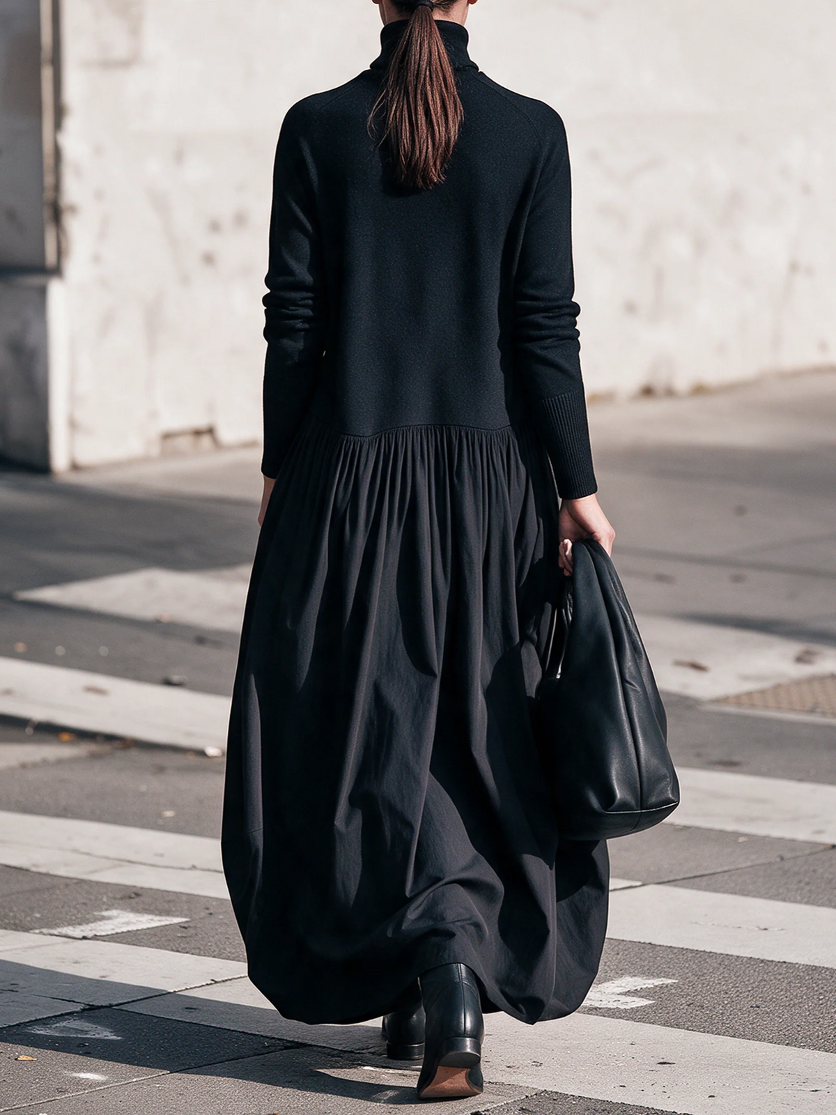 Loretta™ | Oversized High-Neck Maxi Dress