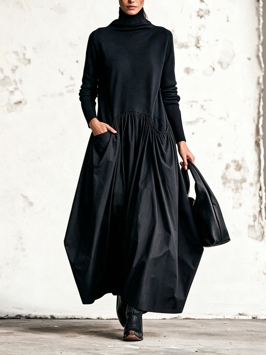 Loretta™ | Oversized High-Neck Maxi Dress