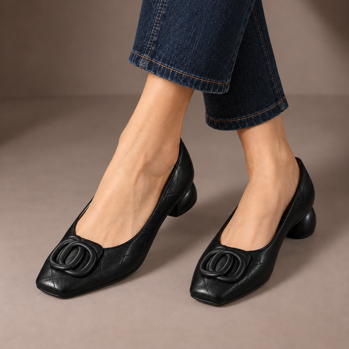 Olivia™ | Opium Leather Flats