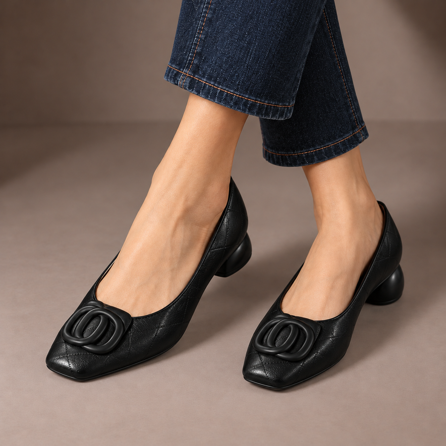 Olivia™ | Opium Leather Flats