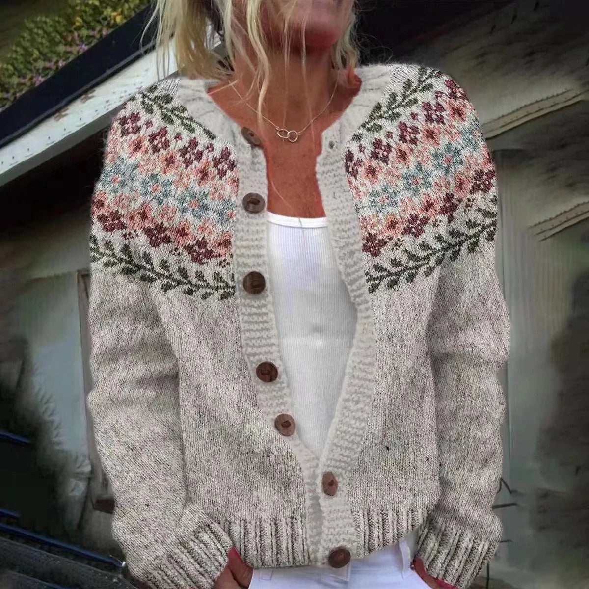 Maude | Colour-Block Button Cardigan